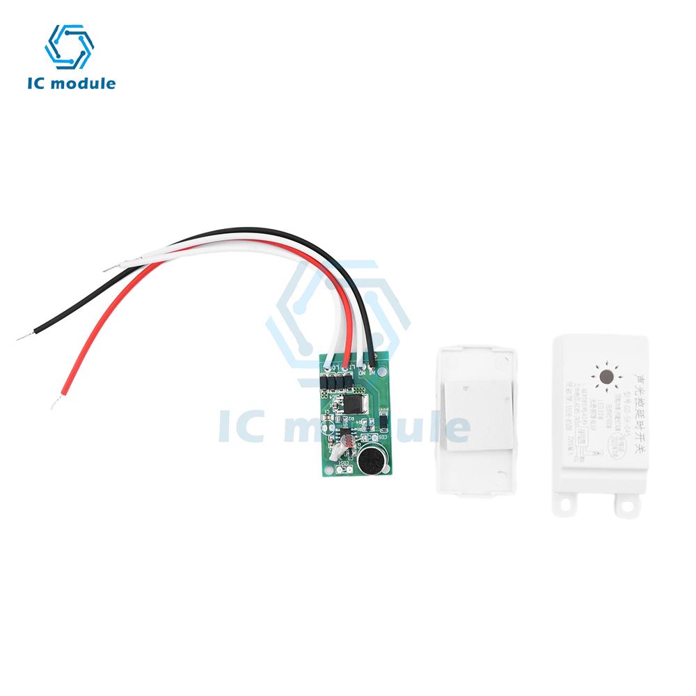 AC220V Sound Light Control Switch Automatic Voice Sensor Detector Switch Sound Light Control Delay Switch for Ceiling Light