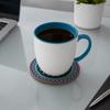 8PCS Coasters, Colorful Wood with Non-Slip Coasters, Heat Insulation Waterproof Drink Holder, for Home Office Dining Table