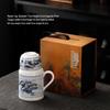 JANLA White Porcelain Dragon Kettle Mug Gift Set
