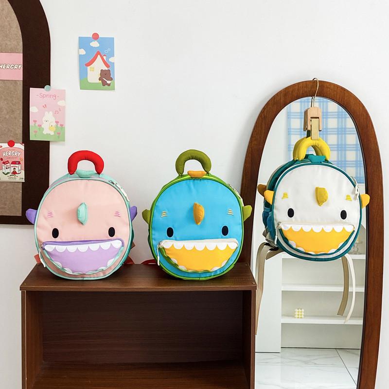 Kids Backpack Friendly With Cartoon Shark Design For School And Outdoor Use