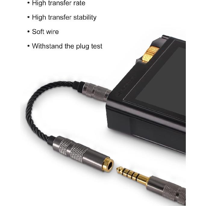 Okcsc Headphone Adapter 4.4mm Male To 3.5mm Female Adapter for 3.5mm Cable Connected To Balanced 4.4mm Player Device High Stereo Audio Converter OFC