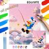 Digital Oil Painting Art Kit Cloud Fishing Cartoon Character Rainbow Castle Handmade Coloring Painting Home Decor
