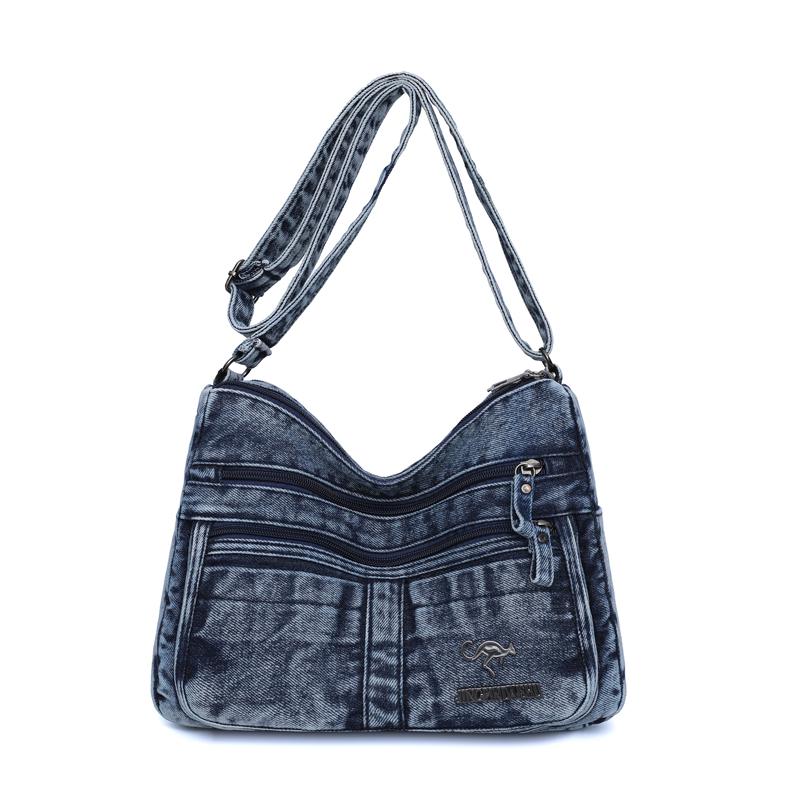 Denim Multi-Layer Small Square Bag Women's Shoulder Crossbody Bag