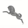 Vintage Horse Brooch Set, Gold Silver-Tone Dot Pattern Pin, Retro Accessory for Daily Party Wear, Perfect Gift for Horse Lovers