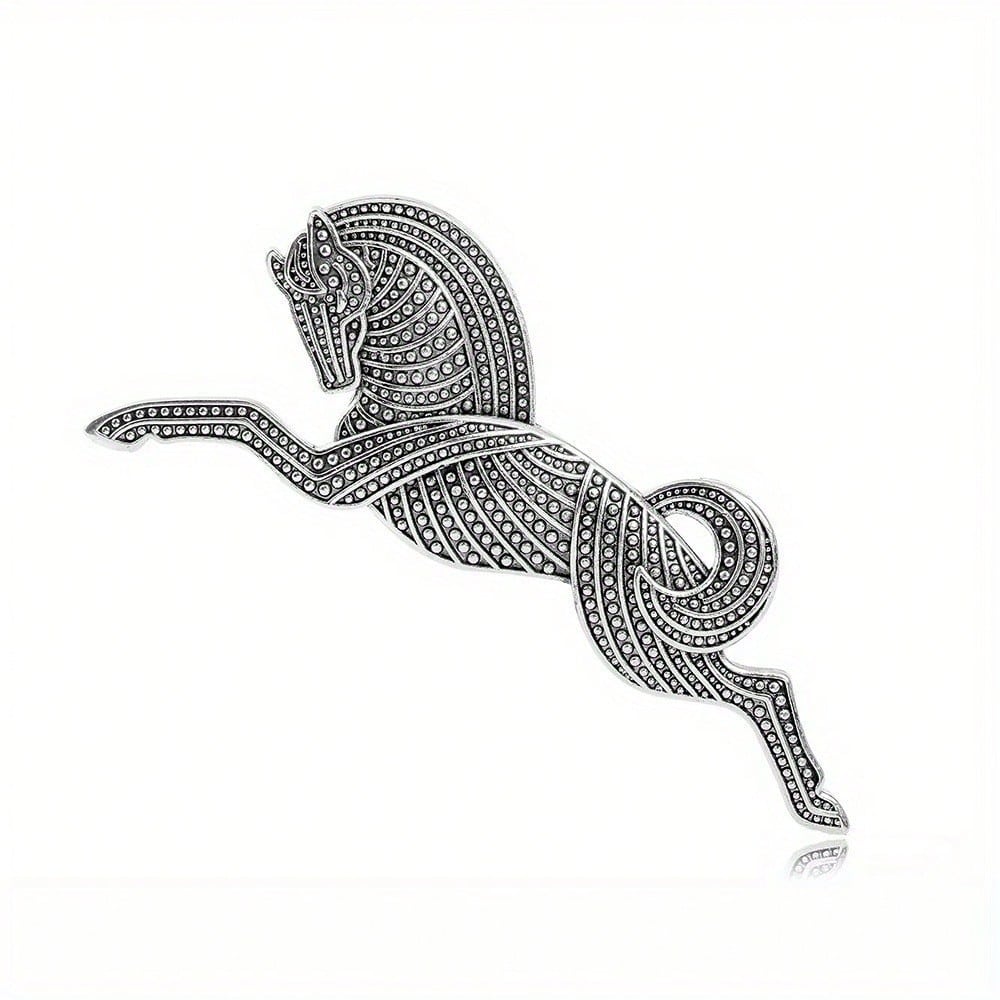 Vintage Horse Brooch Set, Gold Silver-Tone Dot Pattern Pin, Retro Accessory for Daily Party Wear, Perfect Gift for Horse Lovers