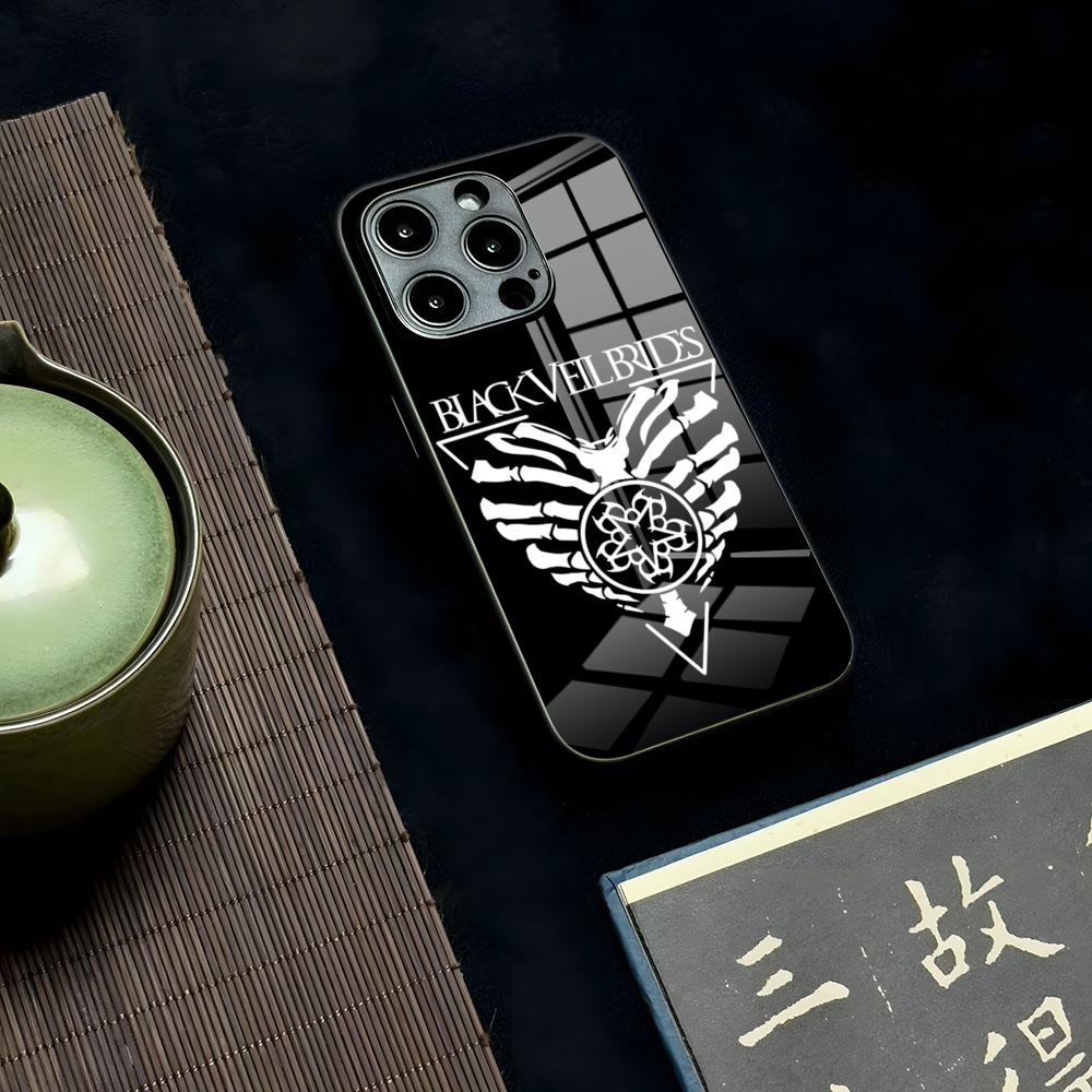 

Black Veil Brides Phone Case Smart Wireless Charging For Iphone 16 15 13 12 14 11 Pro Max Mini X Xr Xs 8 7 Puls 6 Glass Luxury iPhone11Pro