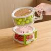 Cute 2in1 Drain Basket with Lid Household Telescopic Water Filter Fruit Vegetable Drainer Large Container with Foldable Handle