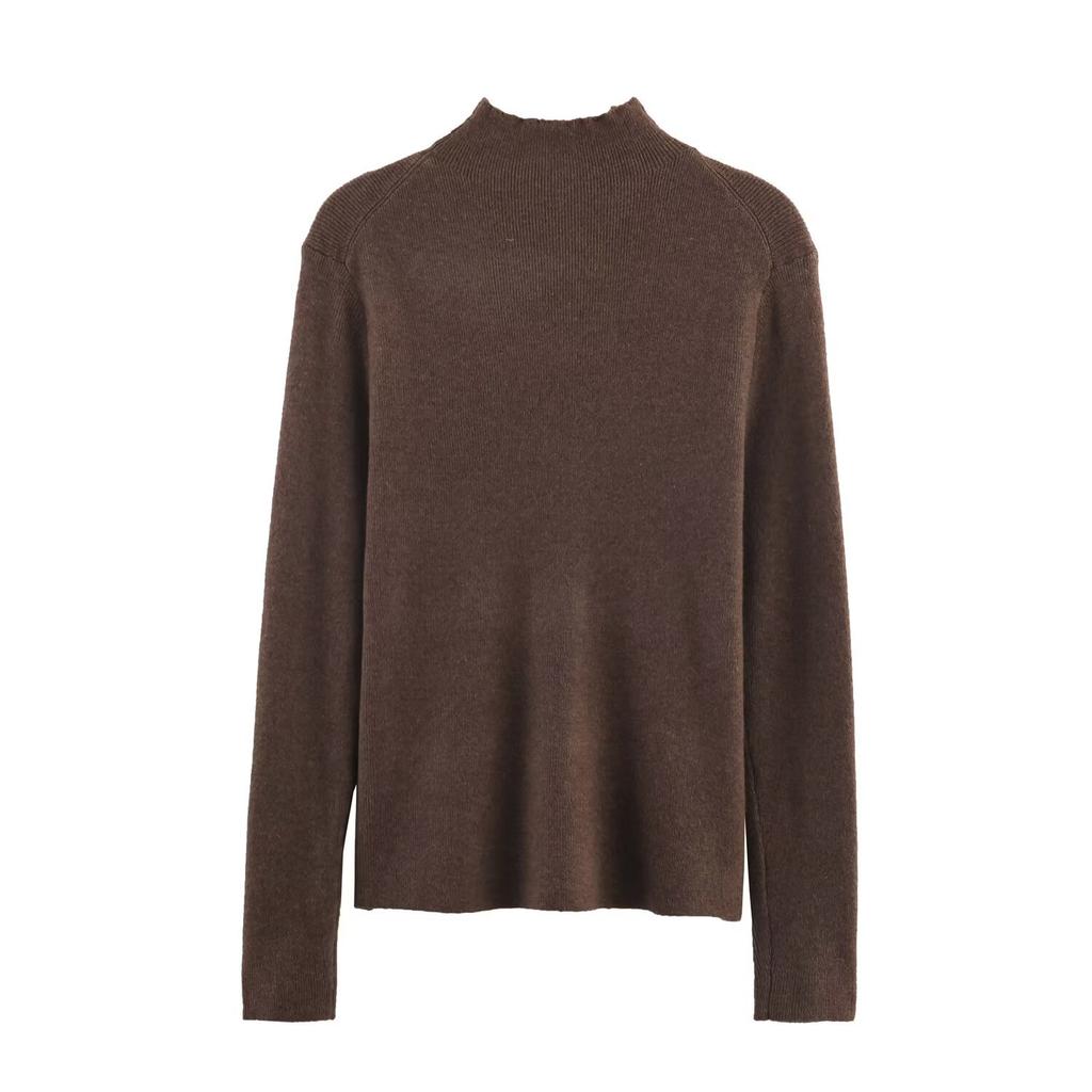 European and American style, new women's clothing, foreign style, fashionable, casual, semi-turtleneck knitted jumper