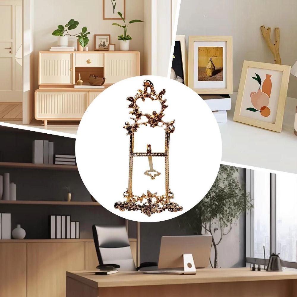 Creative Plate Display Stand Gold Art Photo Frame Holder Frame Bracket  Tabletop Decoration