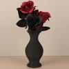 Cross-Border Gothic Retro Carved Black Vase For Dark Romantic-Style Desktop Decoration Scenario