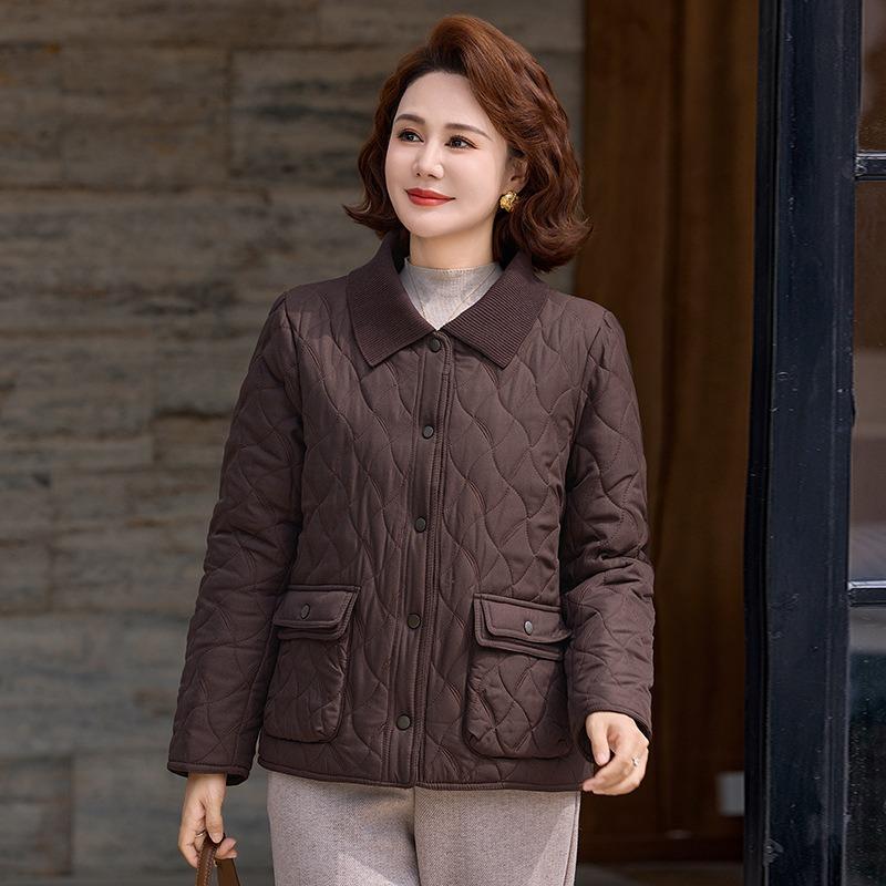 

Хлопковая куртка новая легкая хлопковая куртка с подкладкой хлопковая куртка одежда на осень и зиму большого размера хлопковая одежда с подкладкой женская 5XL [recommended 150-80kg] кофейный