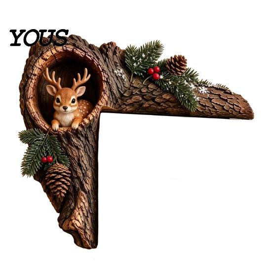 Whimsical Nursery Wall Accent Chipmunk Tree Hollow Door Topper, Woodland Animal Frame Decor, Rustic Wood Creative Birthday Gift for Nature Lovers