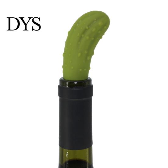 Wine Cork Silicone Stopper Resealable Flexible Long Term Use No Odor Wear-resistant Good Bottle Plug Sealing Performance Cucumber Shape Beer Champagne