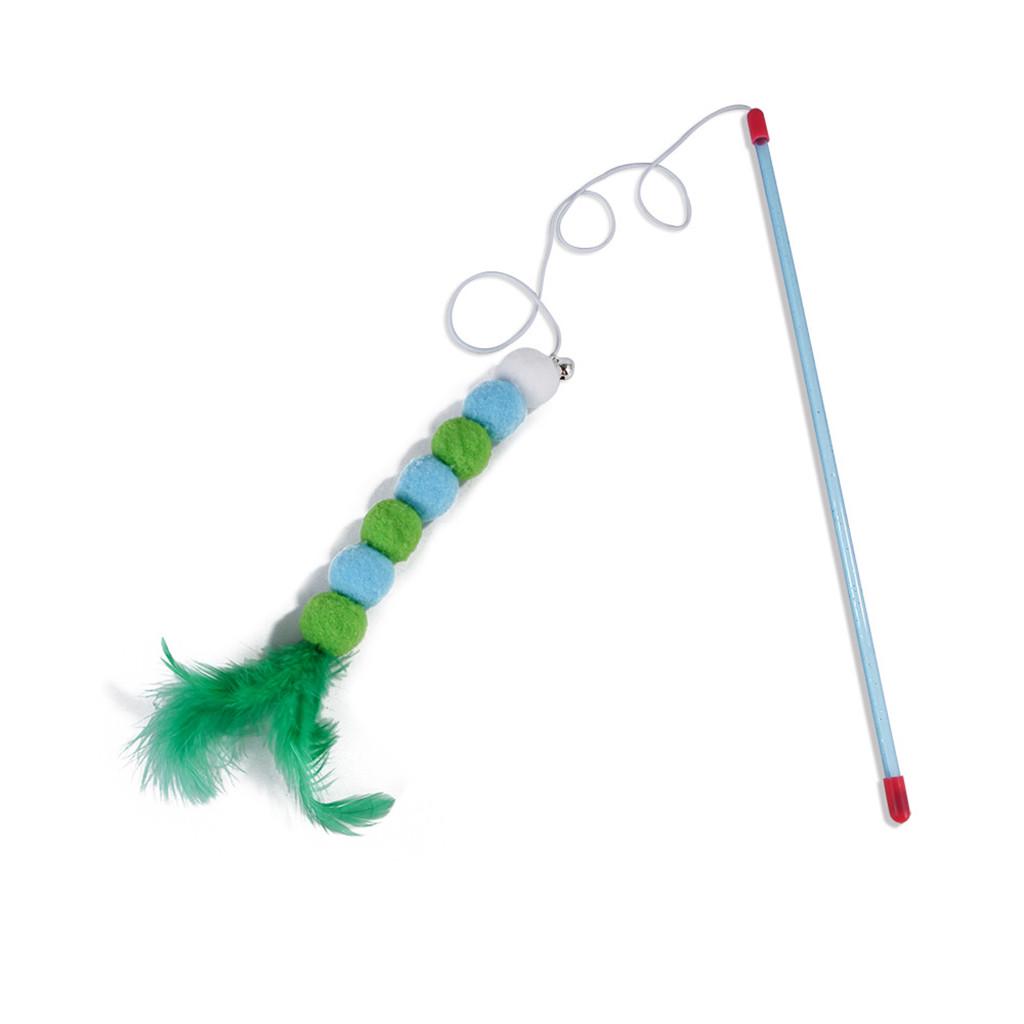  Cat Toy Interactive Toy Soft Feather And Bell Beading Cat Toy