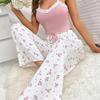 Women's Sexy Floral Print Pajama Set - Versatile Summer Camisole & Long Pants Loungewear