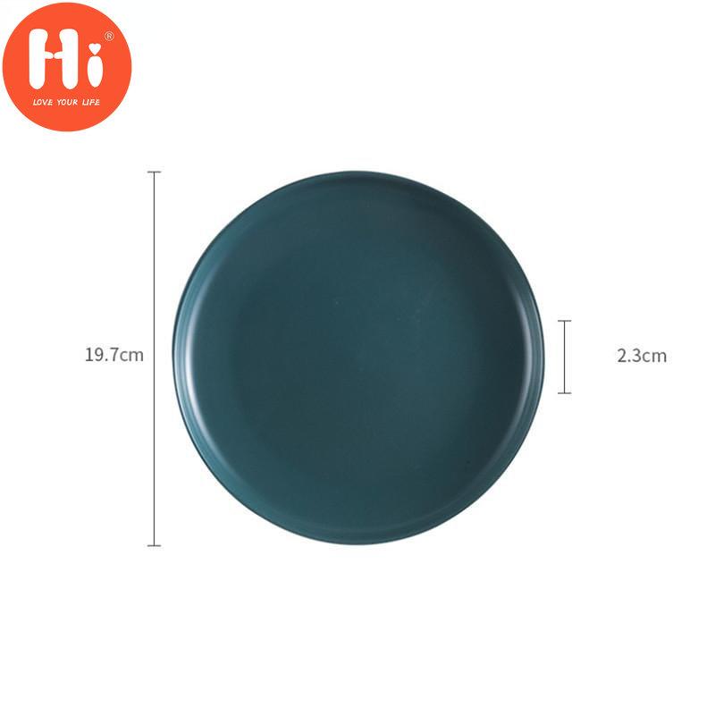 HiCeramic Round Steak Plates Beef Plate Dessert Dish Minimalist Pizza Breakfast Dish Tableware