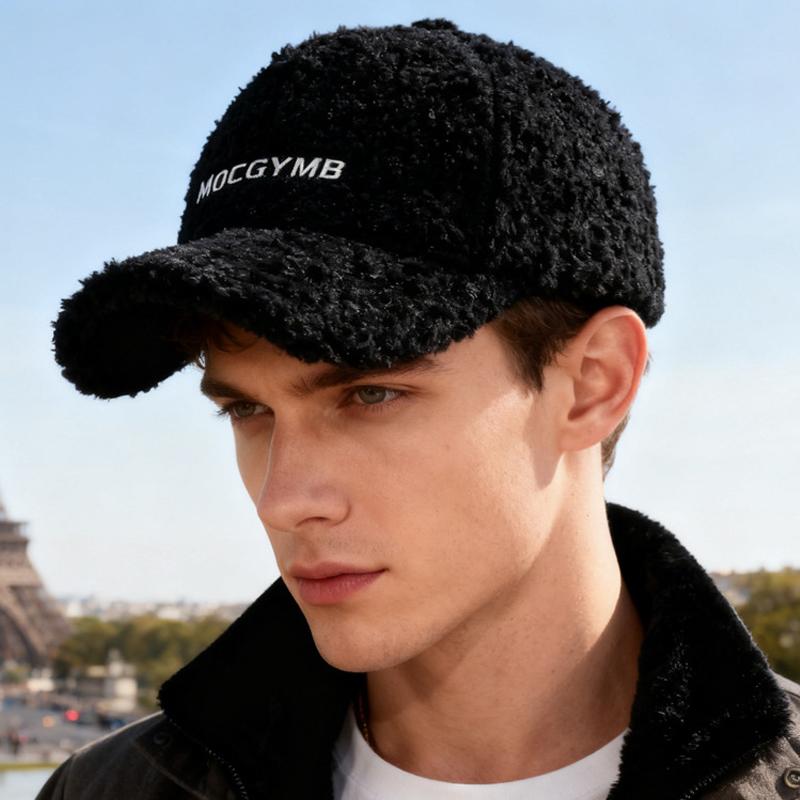 Cashmere Hat Women's Autumn Winter Warm Baseball Cap Men Embroidered Letter Cap