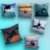 O-Orca Killer W-WhaleS  Pillow Case Sofa Living Room Bedroom Headboard Backrest Cushion Square Cushion Nap Time