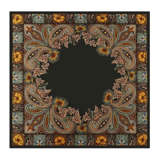 Headscarf Paisley Pattern Large Square Scarf Smooth Imitation Silk Fabric Turban