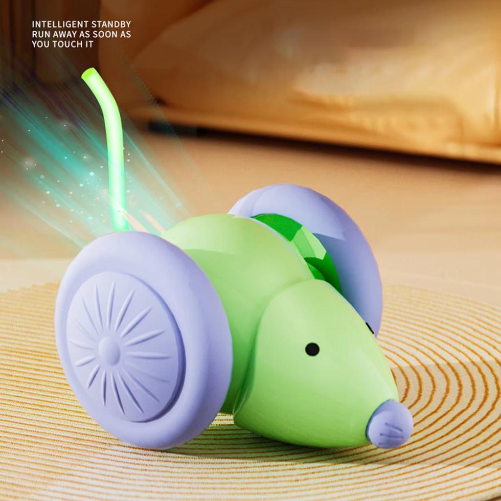 Automatic Cat Mouse Toy-Laser Tail Obstacle Avoidance Long Battery Life Fun & Engaging for Cats Dog Playing Smart Cat Mouse Toy