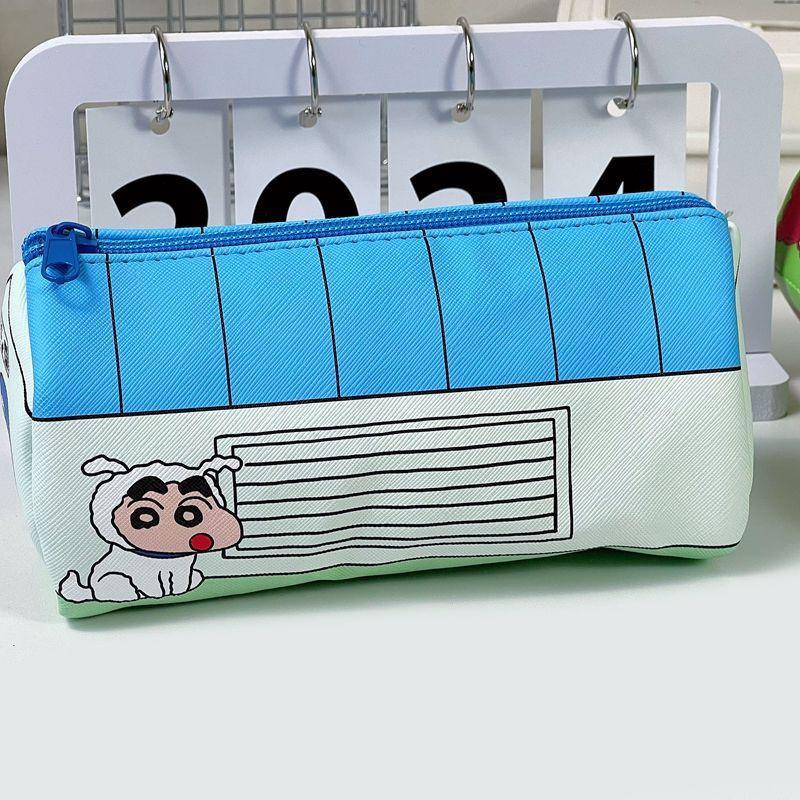 Kawaii Crayon Shin-Chan Pencil Case Large Capacity Pencil Bag Cute Anime Stationery Storage Pouch Multifunctional Cosmetic Bag