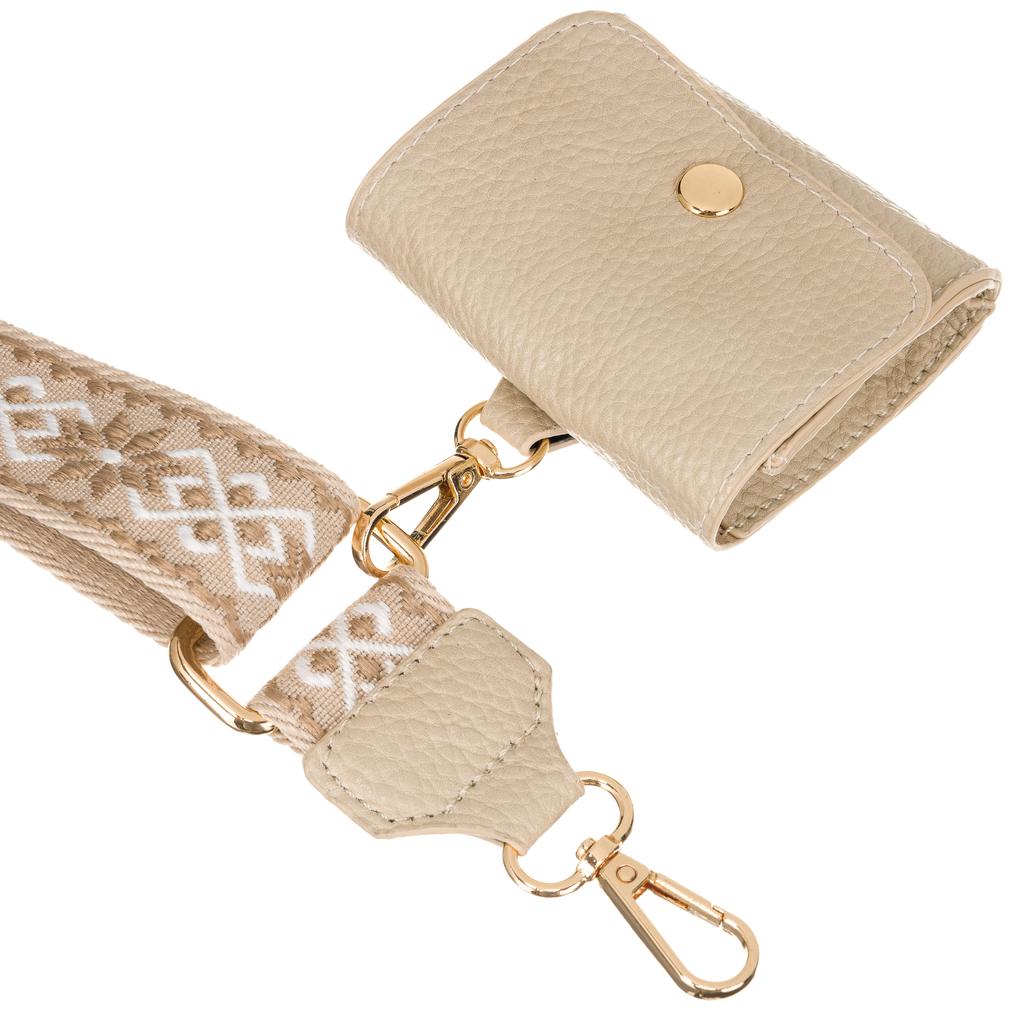 Damska podwójna torba listonoszka z portmonetką wykonana ze skóry ekologicznej - Rovicky