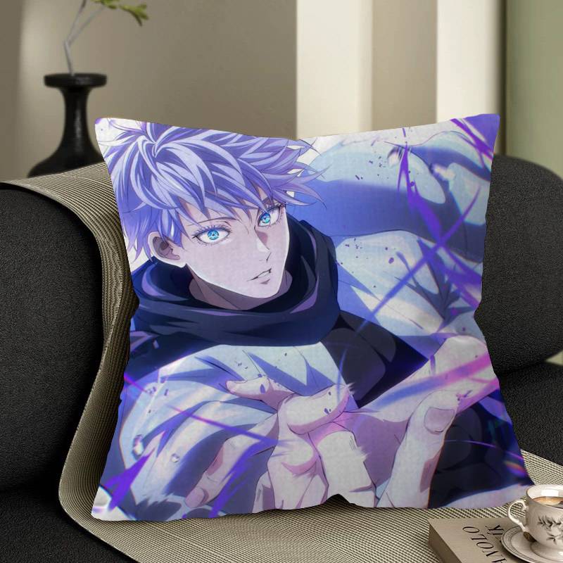 Jujutsu Kaisen Satoru Gojo Cushion Cover Polyester Sofa Cushions Decorative Throw Pillows Home Decoration Pillowcover
