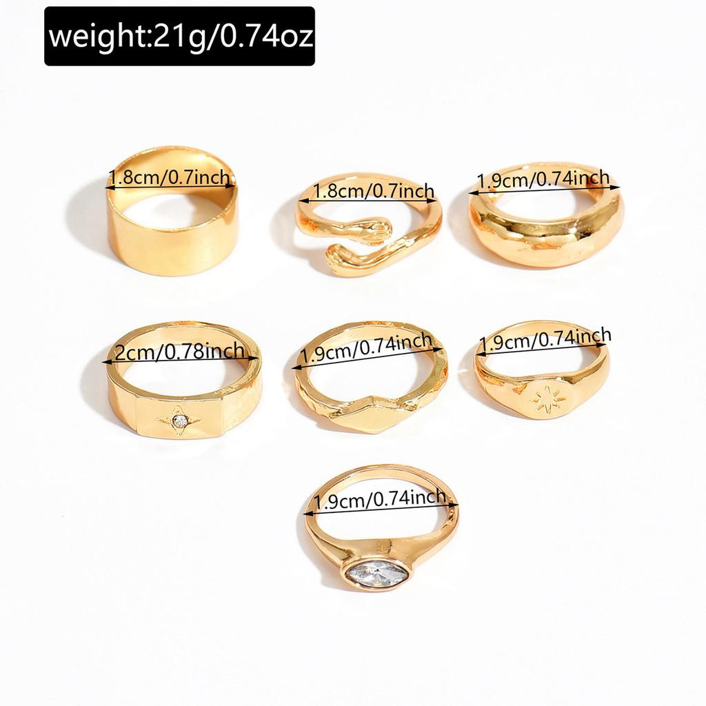 Geometric Star Ring Jewelry Set With Electroplated Zinc Alloy For Womens Fashion Accessories