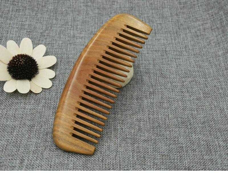 Ox Ridge Jade Green Sandalwood Massage Comb - Anti-Static Hair Loss Therapy.