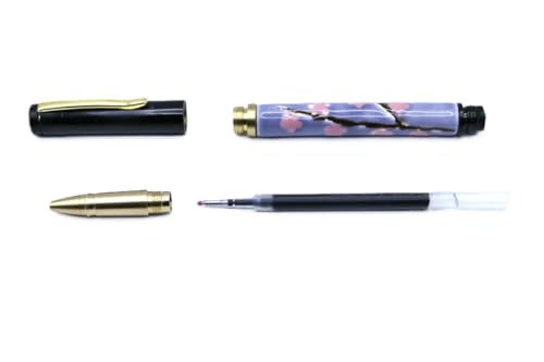 Kiyoteru Craft Porcelain Cap-Style Ballpoint Pen, Cherry Blossom Design, Wisteria Purple, CLJ_TBP_211