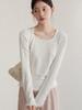 Autumn/Winter Spicy Girl Cropped Slimming Long-Sleeve T-shirt for Women: Flattering Versatile Base Layer