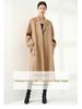 100% Pure Cashmere Water Ripple Double-Faced Wool Coat with Belt - Women's Outerwear