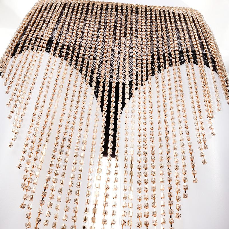 

European and american belly dance tassel body chain - new design tassel waist chain for women золотий