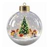 Glowing Tree Decorations Christmas Story Ornament, Mini Holiday Scene In Ball Hanging Decoration, Gift for Friends Light Up Acrylic Clear Pendant Xmas