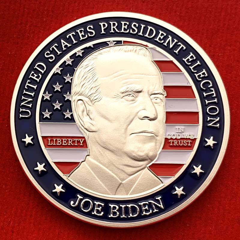 Zlatá mince, 2020 Biden Pozlacená pamětní mince, Sběratelská mince, Zlatá mince s postavou, Pamětní odznak mince