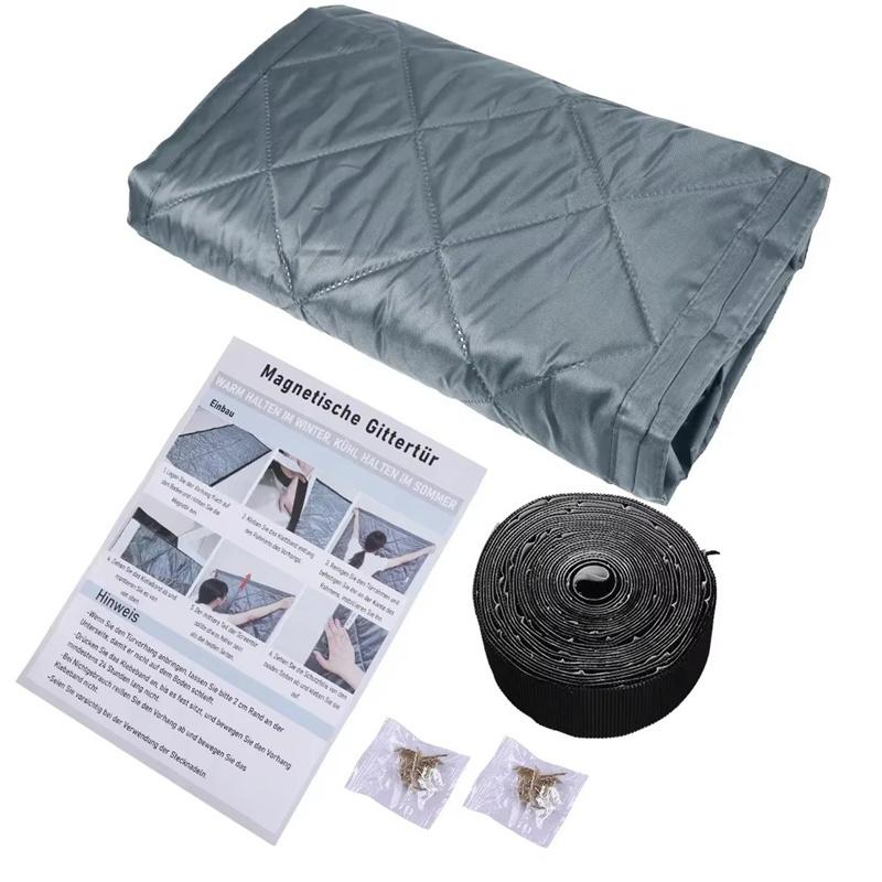 1 Piece Winter Door Curtain, Windproof & Thermal Insulated Magnetic Heavy Duty Thermal Curtain Soundproof Energy Saving Windproof Indoor Outdoor