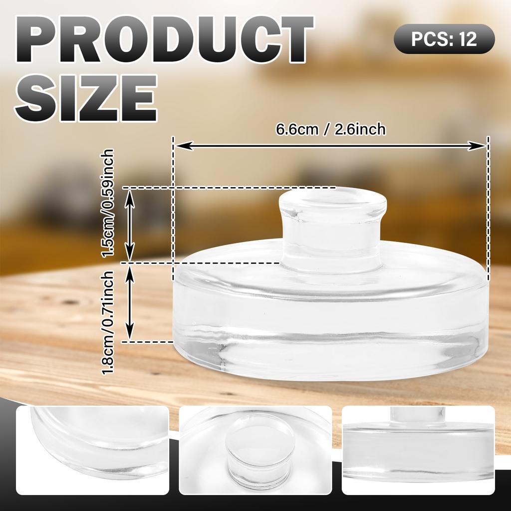 12pcs Glass Fermentation Weights Kit with Easy Grip Handle for Great Wide Mouth Canning Mason Jars Glass Weight Fermentation