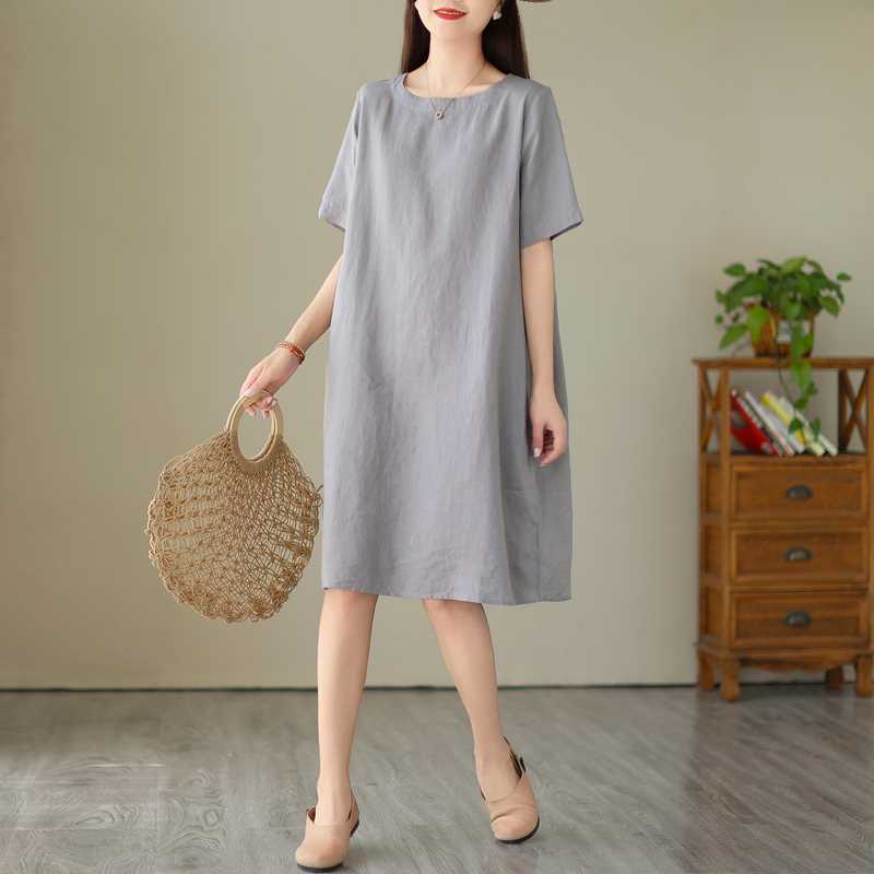 Round-neck Short-sleeved Dress