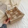 New linen handbag portable large capacity handbag bear student lunch bag small fresh shoulder handbag
