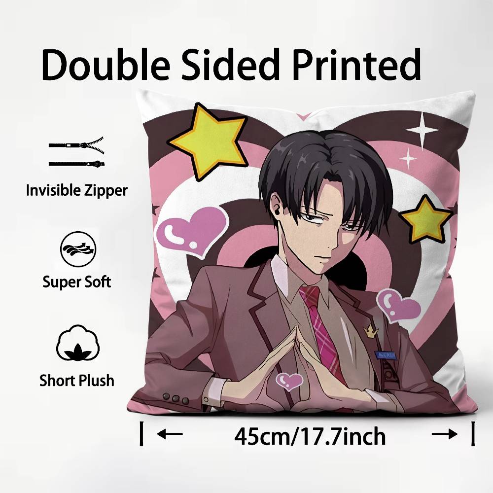 Anime A-Attack On Titan L-Levi AckermanS Kissenbezug Komfort Sofa Bett Seidig Elegant Unsichtbarer Reißverschluss Kundenspezifisches Dekokissen C