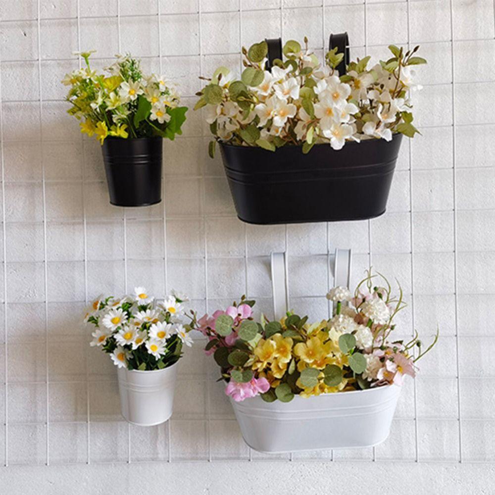 Solid Color Wall Hanging Flower Pots Self Watering Lazy Flower Pot