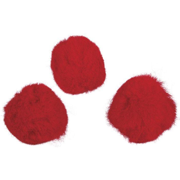 Pompons Rouge 2 cm 50 pièces