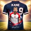 Harry Kane Estiva Abbigliamento per Bambini Stampato in 3D Maglia da Calcio T-shirt Asciugatura Rapida Traspirante Adatto per Indossare in Tutte le Stagioni