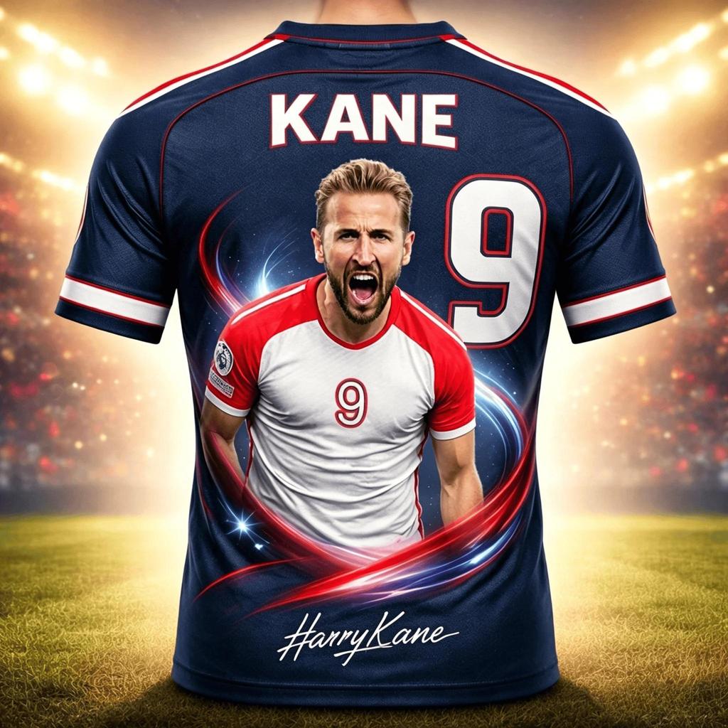 Harry Kane Estiva Abbigliamento per Bambini Stampato in 3D Maglia da Calcio T-shirt Asciugatura Rapida Traspirante Adatto per Indossare in Tutte le Stagioni