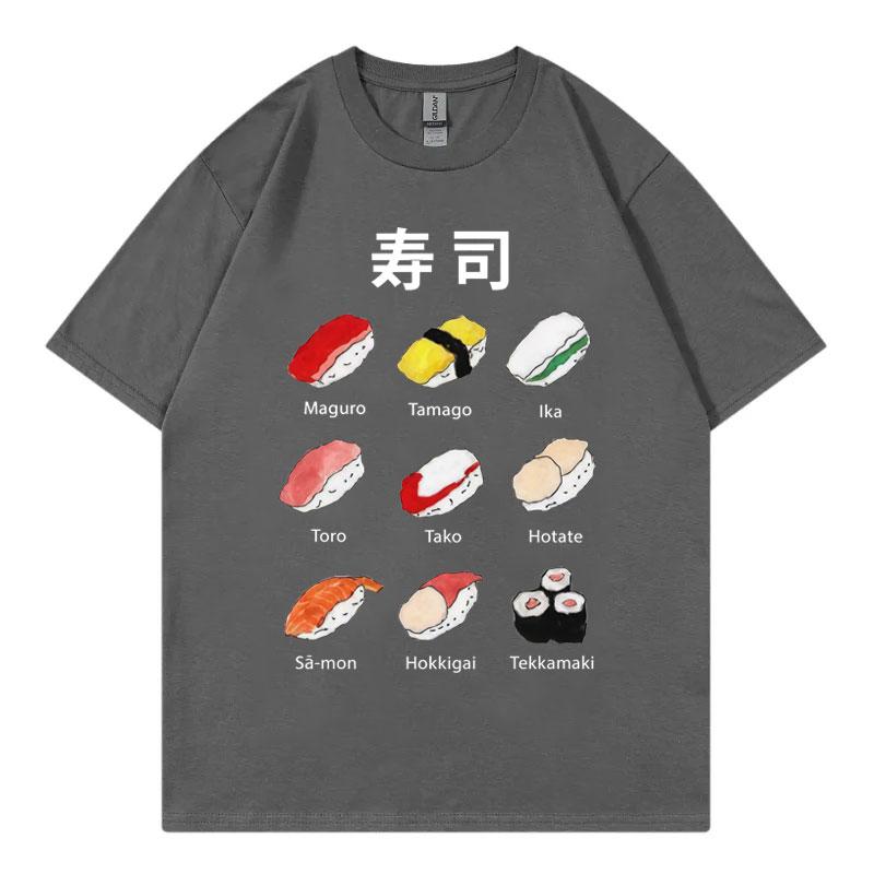 Japanese Sushi Graphic T Shirts Unisex Unisex High Quality Fashion Oversized Tshirt Summer Casual 100cotton Short Sleeve Tshirts