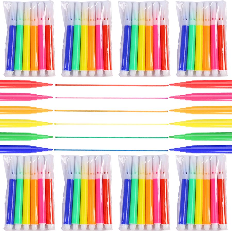 3/10/30packs Graffiti Watercolor Pen 6-Color Painting Supplies Office School Study Stationery Art Creation Hand Account Tool XJM