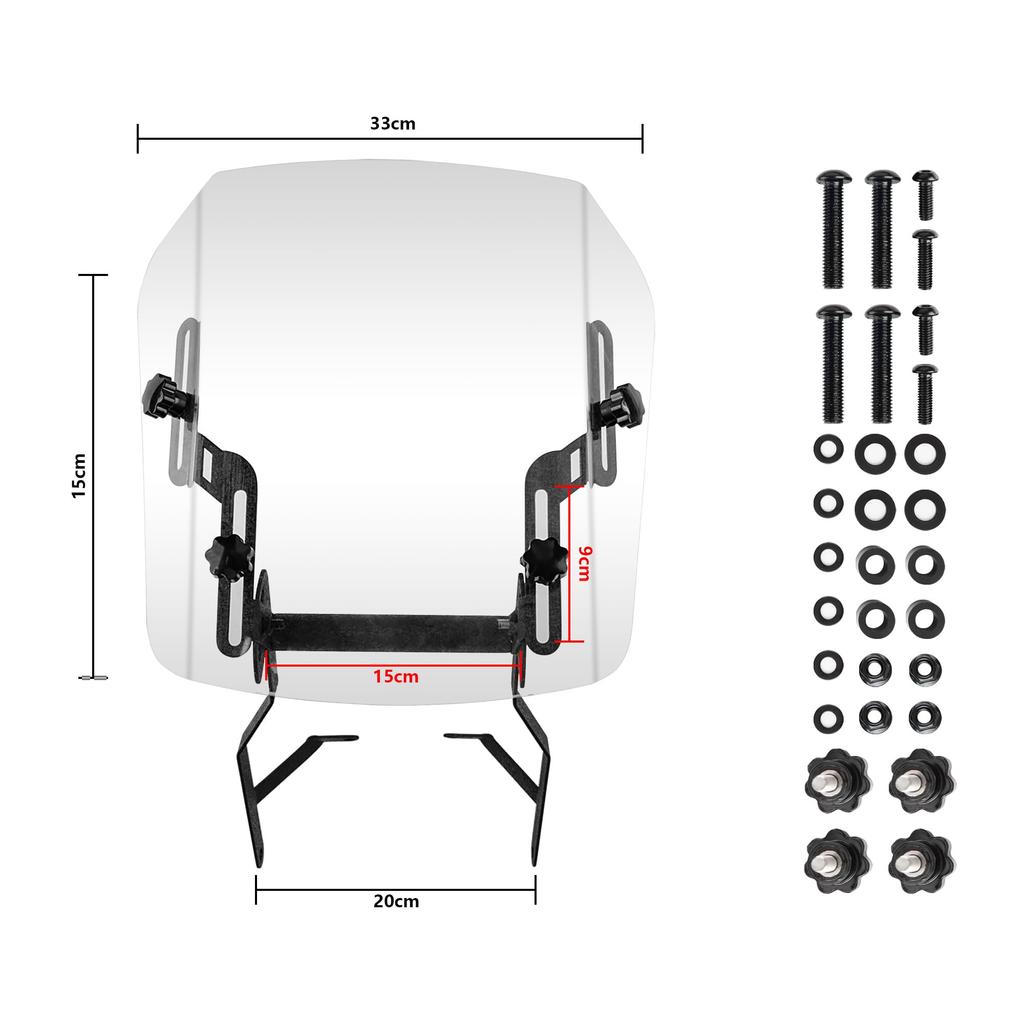 Motikvans Hunter Cub Screen Windshield for CT125 Motorcycles with Mirror Mount, Adjustable Height and Angle Windshield, Custom Parts for Hunter Cub