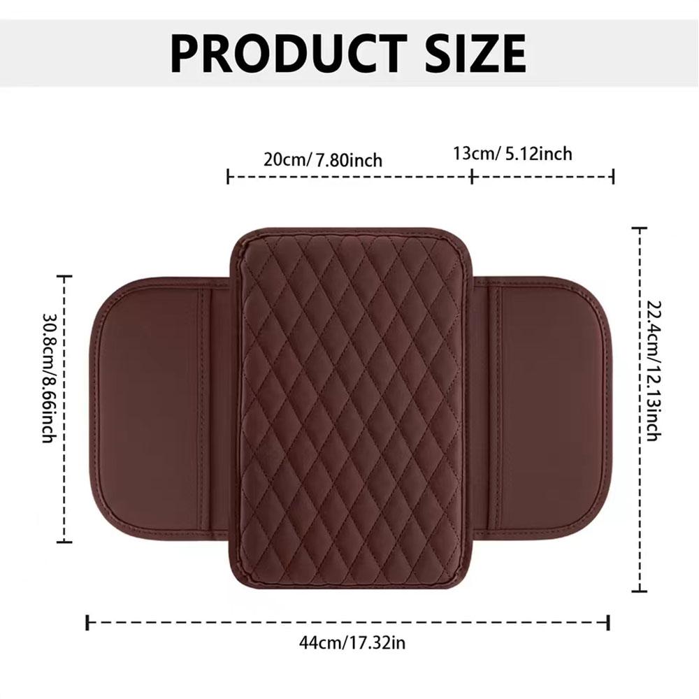 Upgraded Car Center Console Cover Leather Car Armrest Cover Cushion With 2 Storage Bags Car Armrest Storage Box Car Accessories