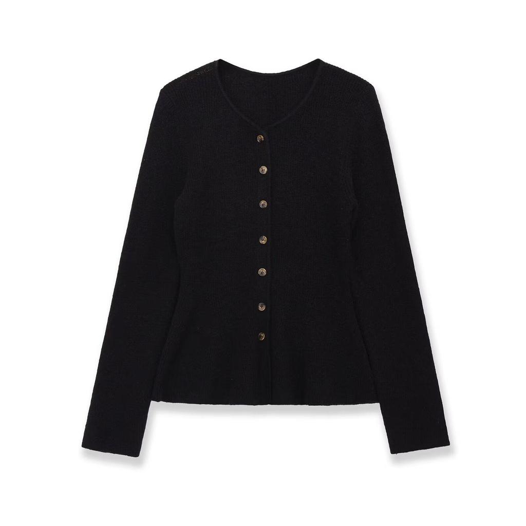 European & American Women's Fashion Casual Ribbed Knit Skirt and Cardigan Set