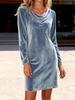 2026 High-End Women's Velvet Dresses: Swing Collar, Long Sleeve, Sexy Autumn/Winter Coats